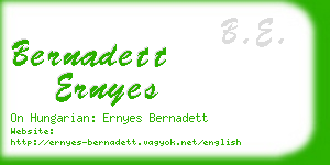 bernadett ernyes business card